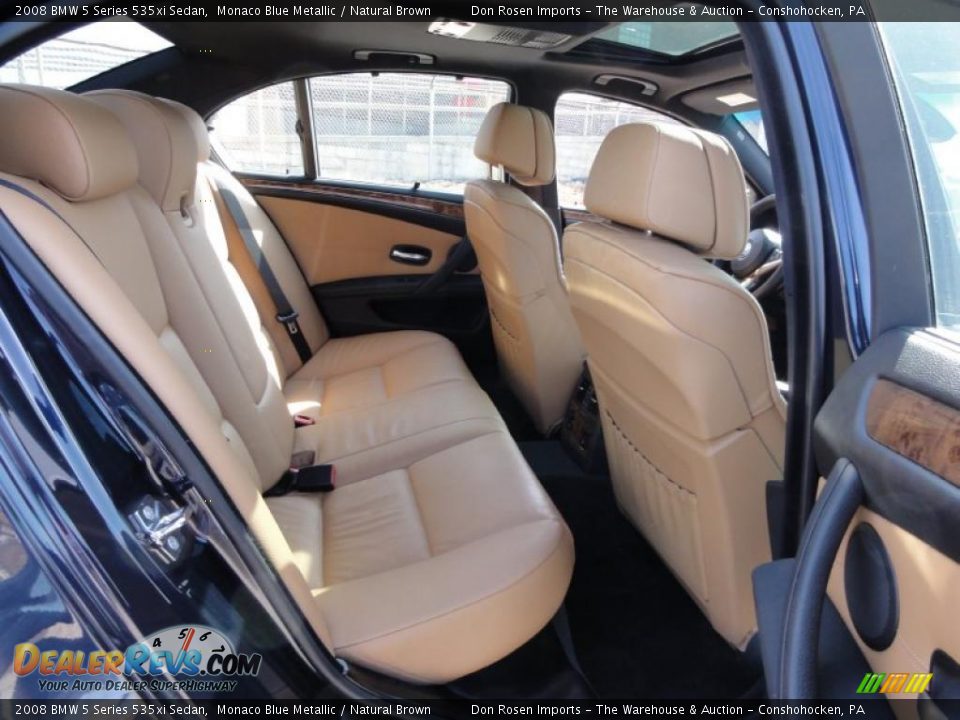 2008 BMW 5 Series 535xi Sedan Monaco Blue Metallic / Natural Brown Photo #25