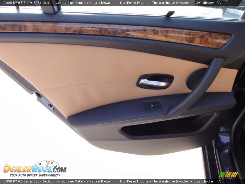 2008 BMW 5 Series 535xi Sedan Monaco Blue Metallic / Natural Brown Photo #28