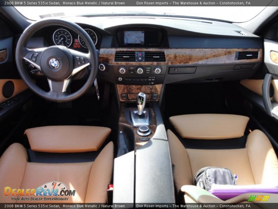 2008 BMW 5 Series 535xi Sedan Monaco Blue Metallic / Natural Brown Photo #30