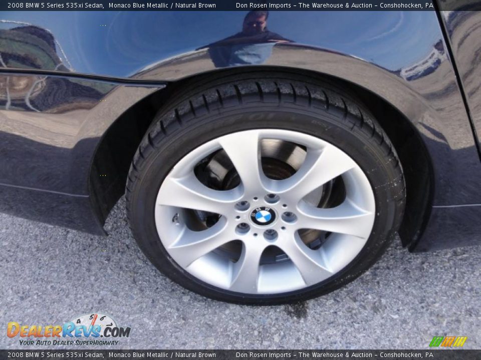 2008 BMW 5 Series 535xi Sedan Monaco Blue Metallic / Natural Brown Photo #33