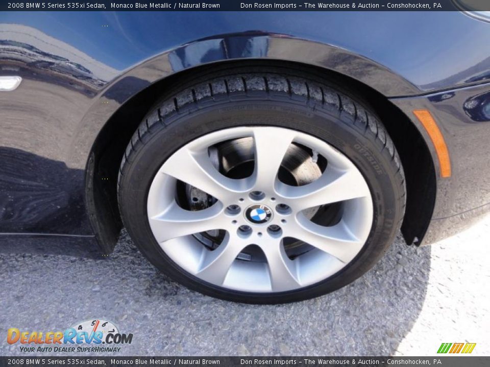 2008 BMW 5 Series 535xi Sedan Monaco Blue Metallic / Natural Brown Photo #34