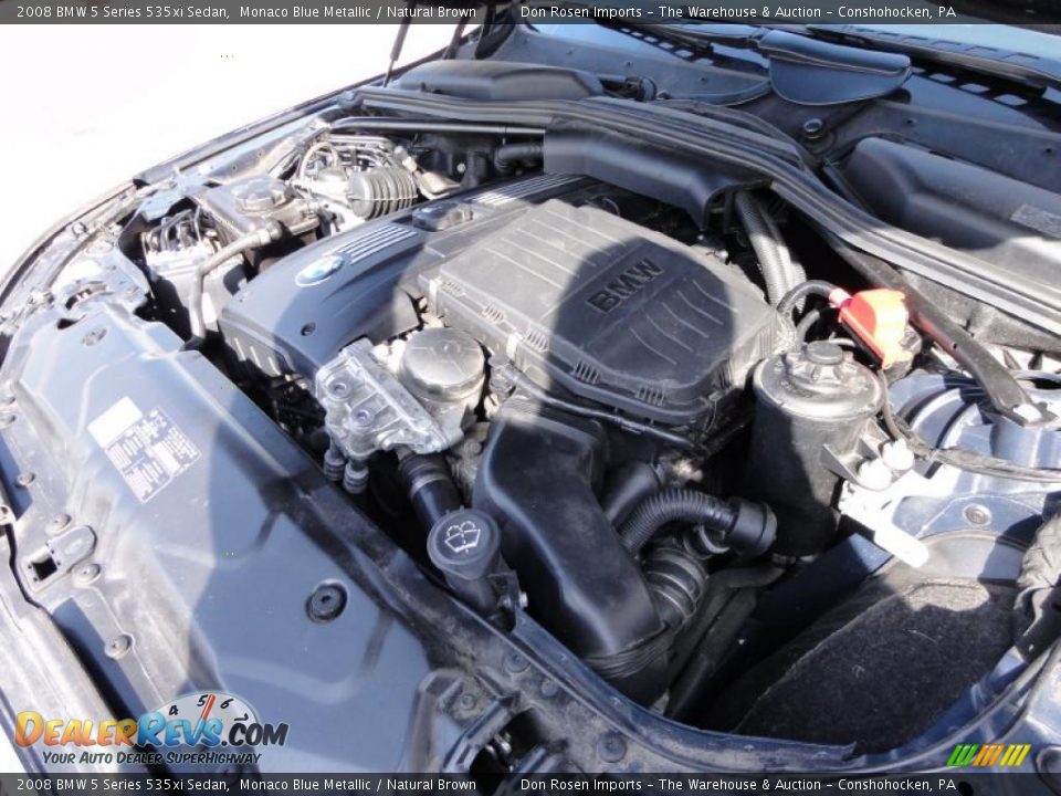 2008 BMW 5 Series 535xi Sedan Monaco Blue Metallic / Natural Brown Photo #36