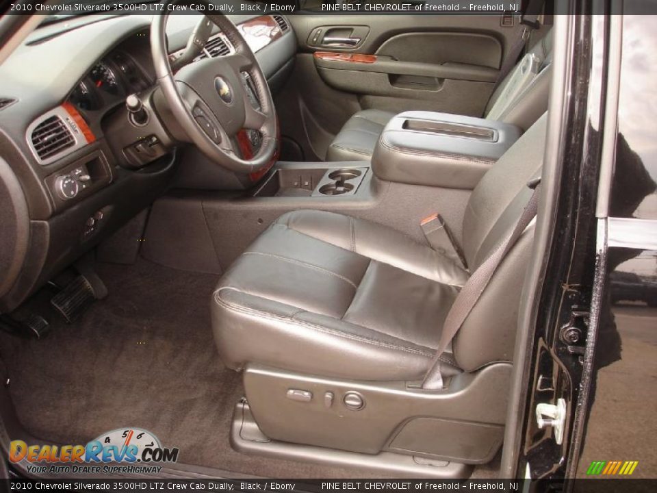 Ebony Interior - 2010 Chevrolet Silverado 3500HD LTZ Crew Cab Dually Photo #10