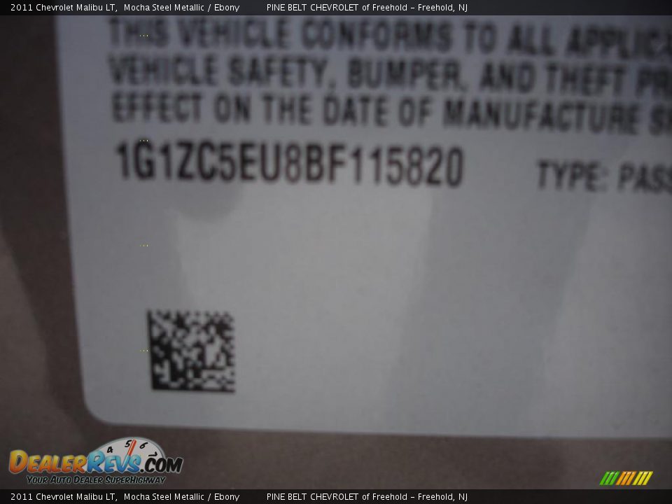 2011 Chevrolet Malibu LT Mocha Steel Metallic / Ebony Photo #14
