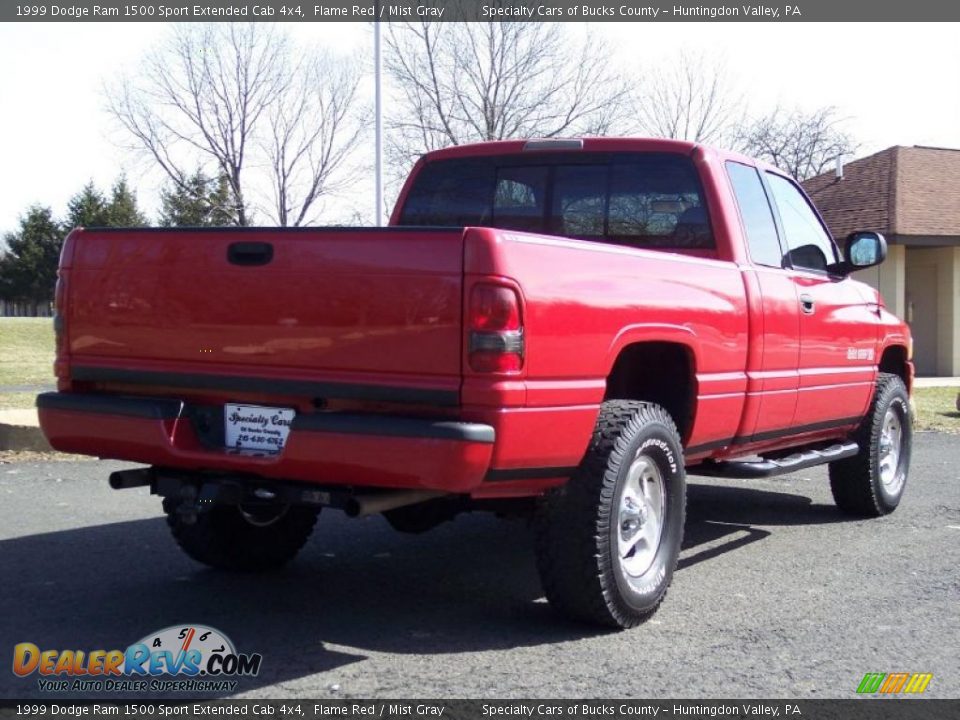 Flame Red 1999 Dodge Ram 1500 Sport Extended Cab 4x4 Photo #4