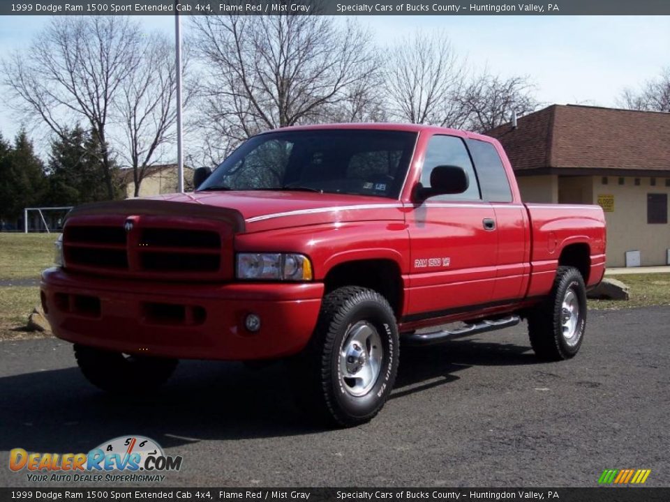 Flame Red 1999 Dodge Ram 1500 Sport Extended Cab 4x4 Photo #8