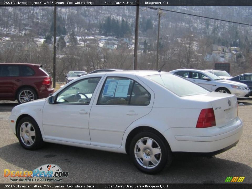 2001 Volkswagen Jetta GLX VR6 Sedan Cool White / Beige Photo #7