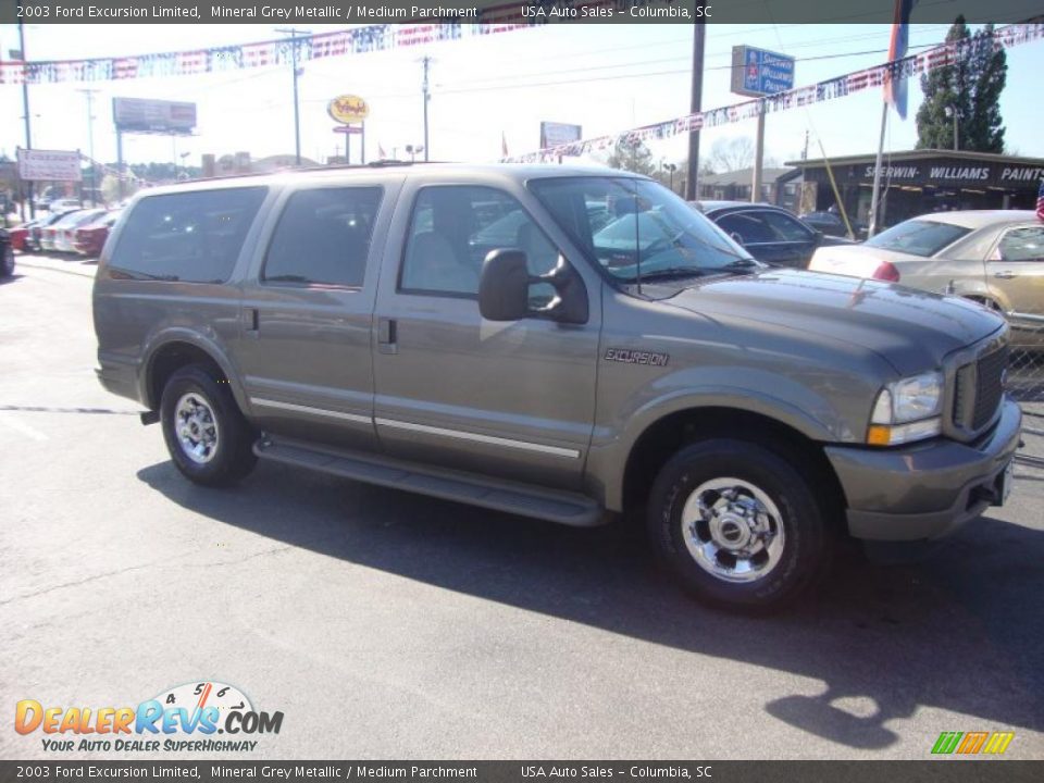 2003 Ford Excursion Limited Mineral Grey Metallic / Medium Parchment Photo #3