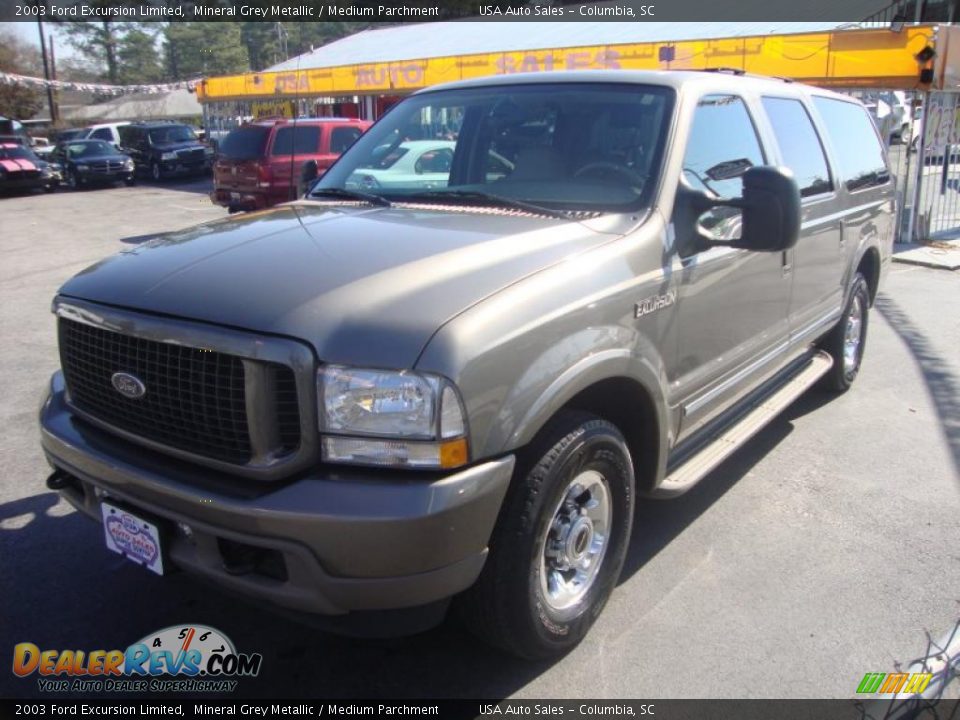 2003 Ford Excursion Limited Mineral Grey Metallic / Medium Parchment Photo #8