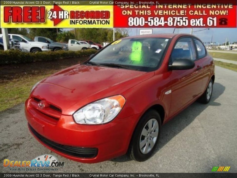 2009 Hyundai Accent GS 3 Door Tango Red / Black Photo #1