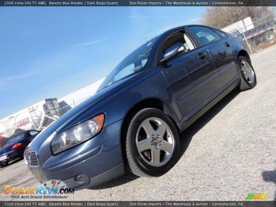 2006 Volvo S40 T5 AWD Barents Blue Metallic / Dark Beige/Quartz Photo #1