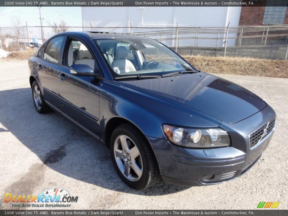 2006 Volvo S40 T5 AWD Barents Blue Metallic / Dark Beige/Quartz Photo #4