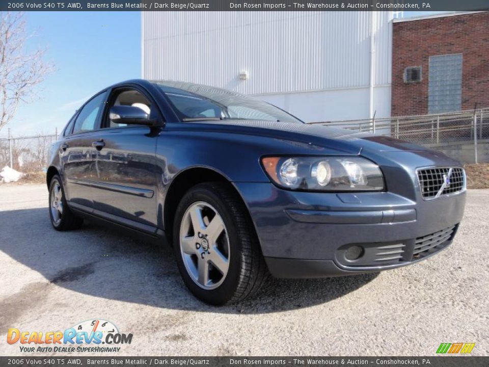 2006 Volvo S40 T5 AWD Barents Blue Metallic / Dark Beige/Quartz Photo #5