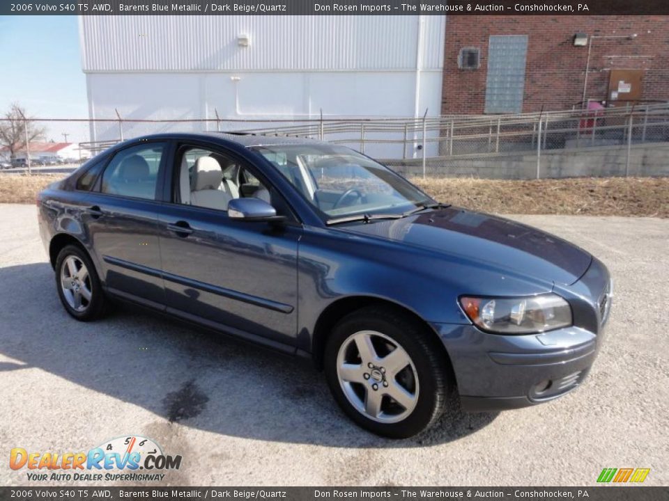 2006 Volvo S40 T5 AWD Barents Blue Metallic / Dark Beige/Quartz Photo #6