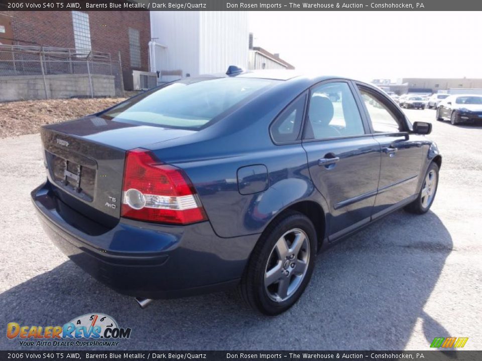 2006 Volvo S40 T5 AWD Barents Blue Metallic / Dark Beige/Quartz Photo #8