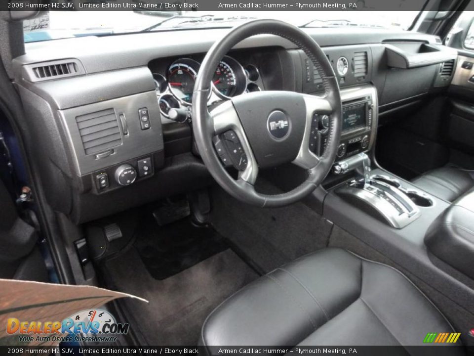 Ebony Black Interior - 2008 Hummer H2 SUV Photo #13