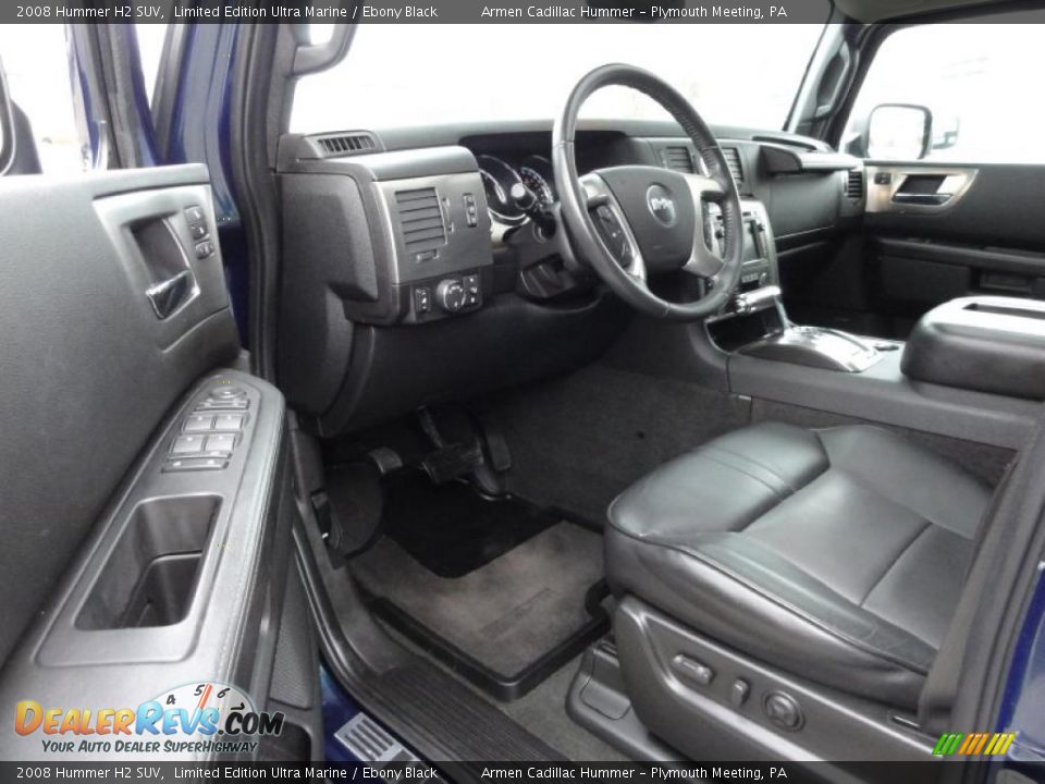 Ebony Black Interior - 2008 Hummer H2 SUV Photo #14