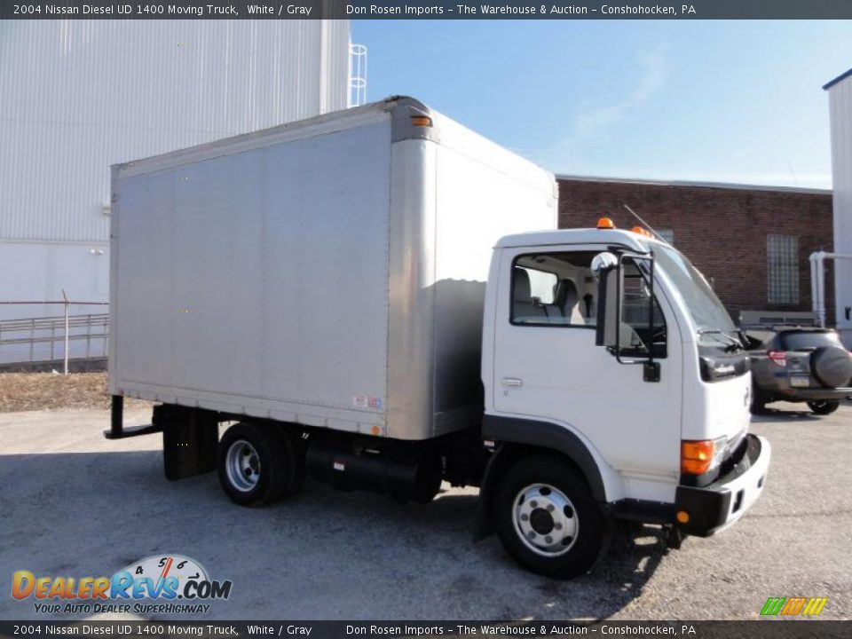 2004 Nissan Diesel UD 1400 Moving Truck White / Gray Photo #6