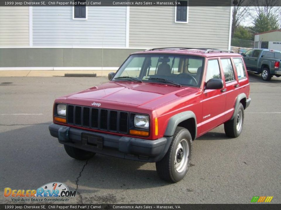 1999 Jeep Cherokee SE Chili Pepper Red Pearl / Camel Photo #4