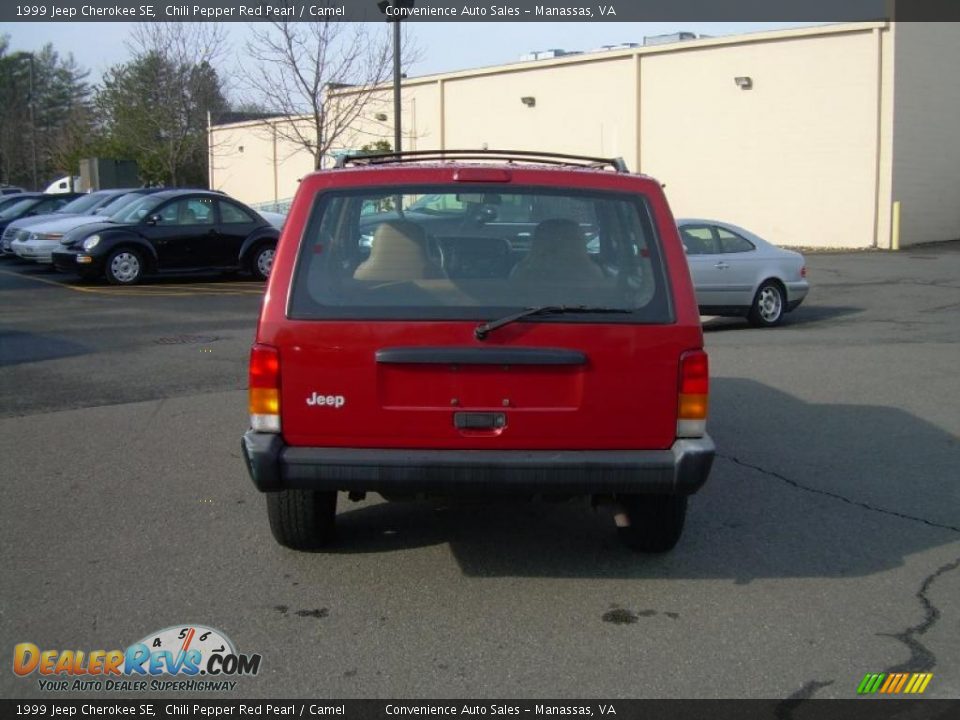 1999 Jeep Cherokee SE Chili Pepper Red Pearl / Camel Photo #7