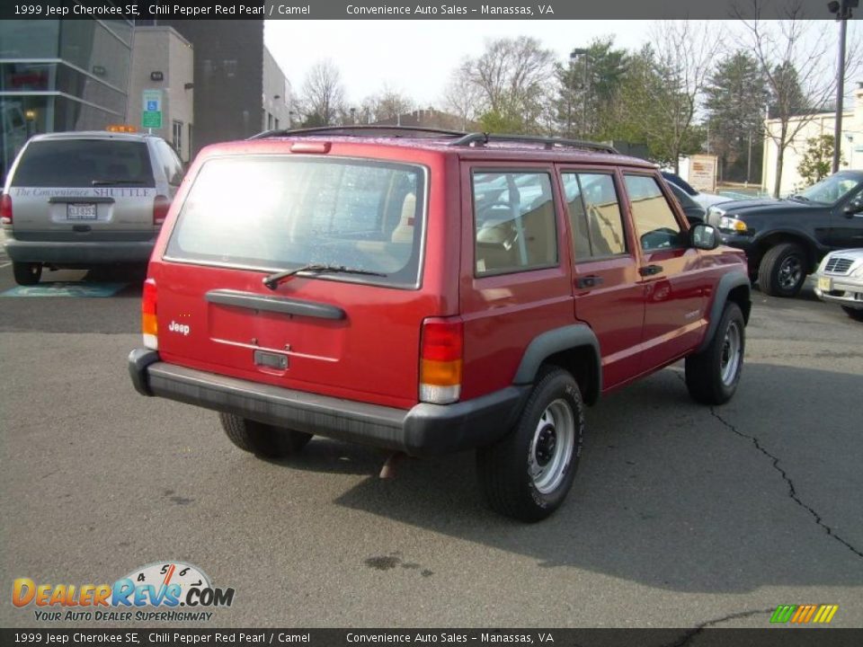 1999 Jeep Cherokee SE Chili Pepper Red Pearl / Camel Photo #8