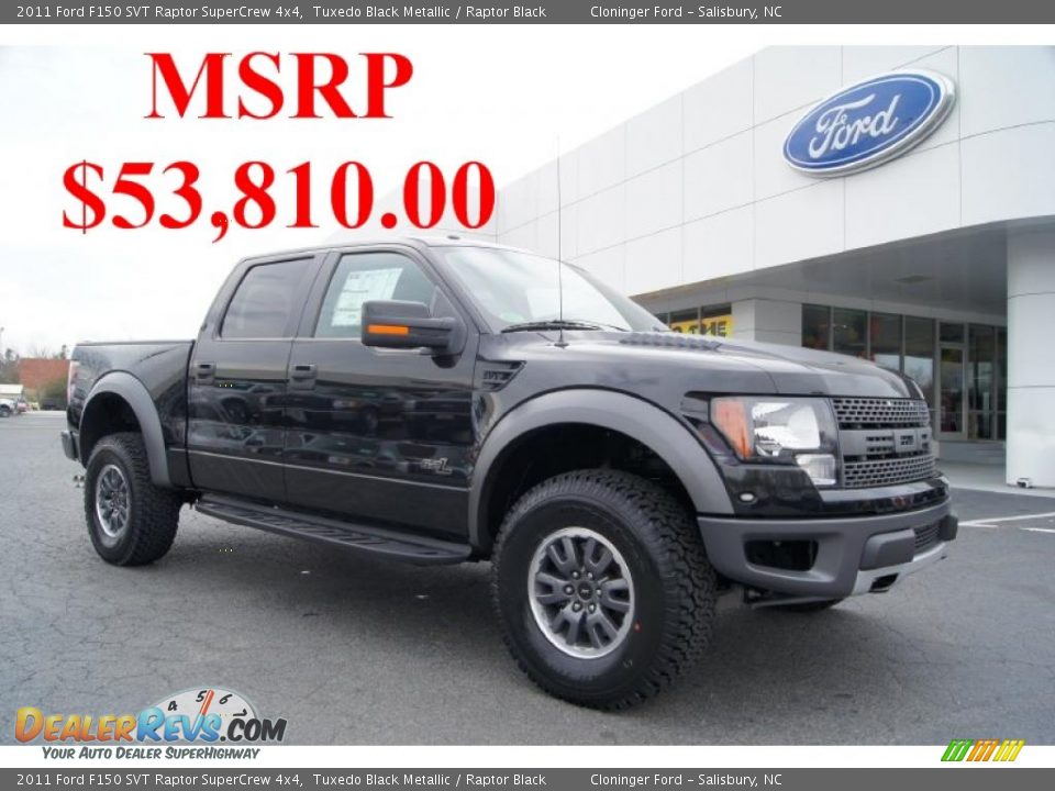 2011 Ford F150 SVT Raptor SuperCrew 4x4 Tuxedo Black Metallic / Raptor Black Photo #1