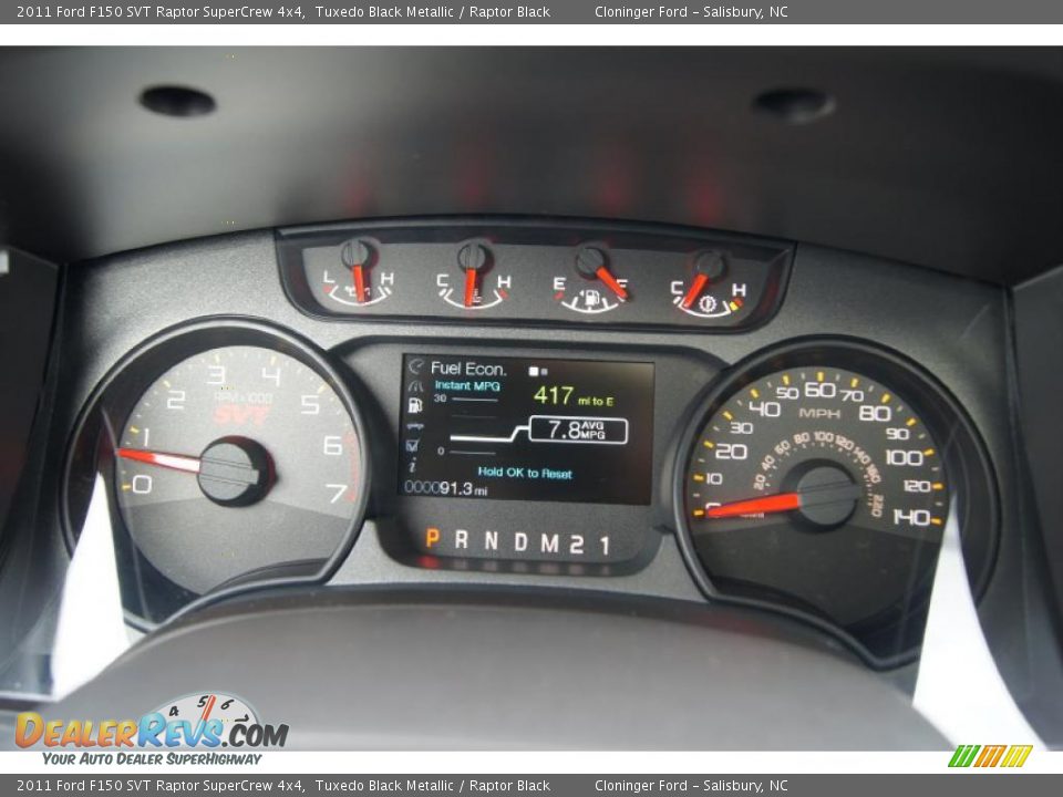 2011 Ford F150 SVT Raptor SuperCrew 4x4 Gauges Photo #36