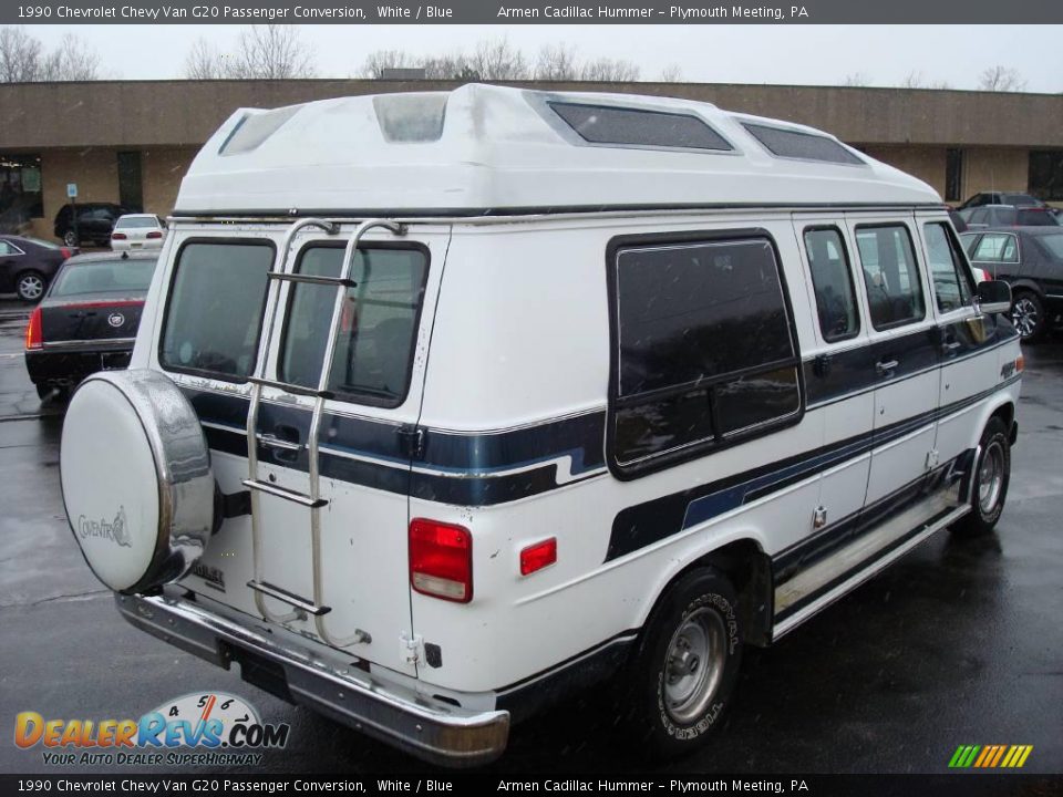 1990 Chevrolet Chevy Van G20 Passenger Conversion White / Blue Photo #2