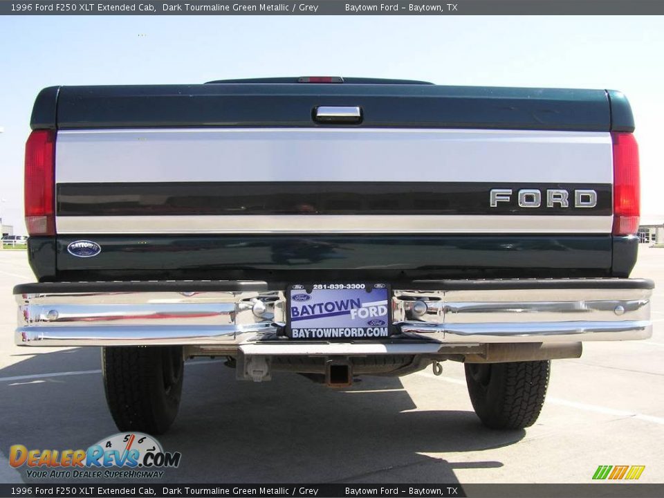 1996 Ford F250 XLT Extended Cab Dark Tourmaline Green Metallic / Grey Photo #4