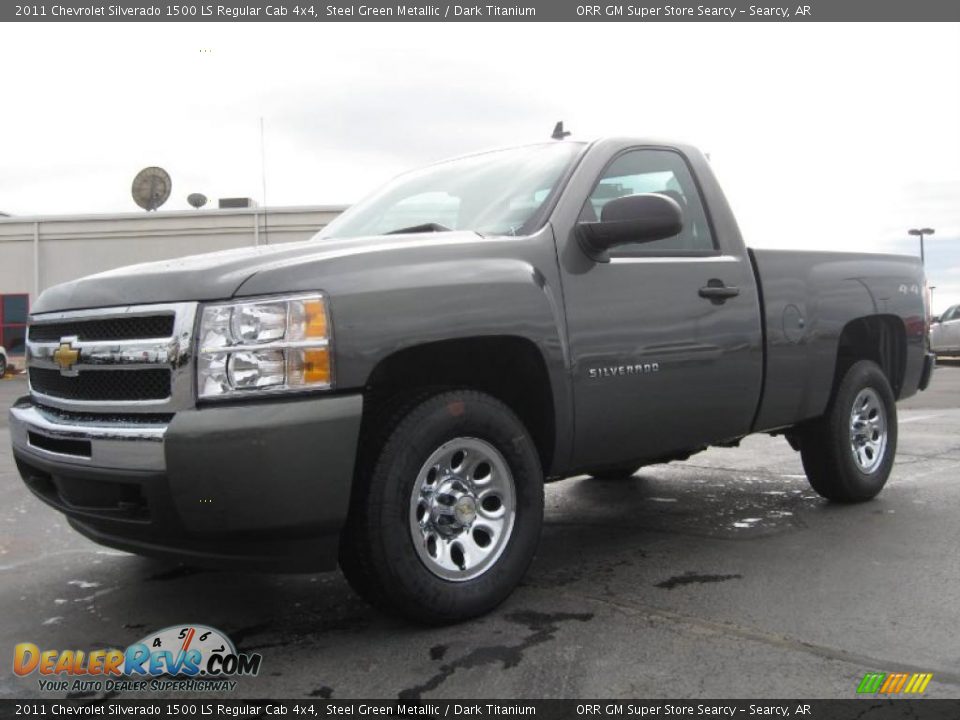 2011 Chevrolet Silverado 1500 LS Regular Cab 4x4 Steel Green Metallic / Dark Titanium Photo #1