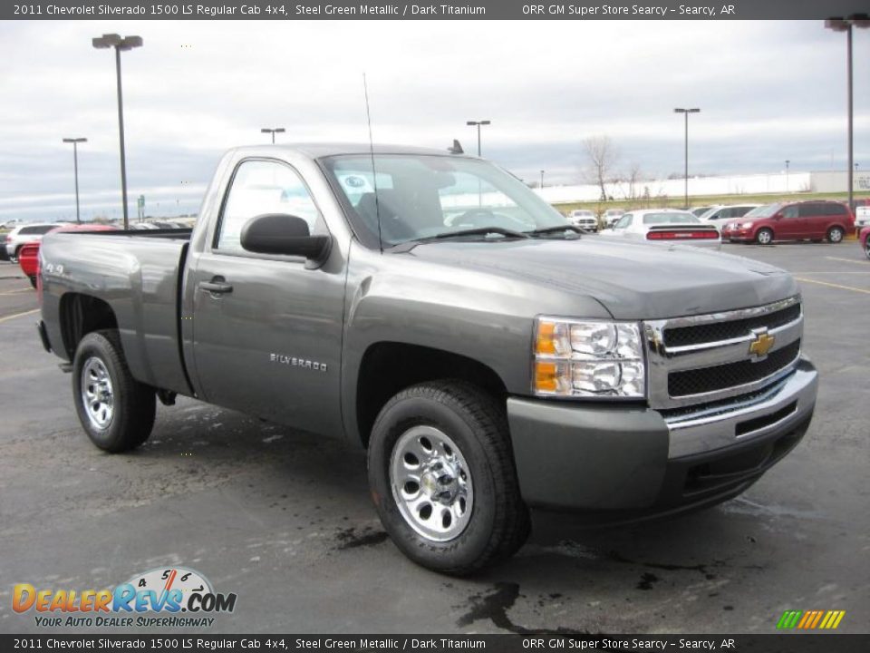 2011 Chevrolet Silverado 1500 LS Regular Cab 4x4 Steel Green Metallic / Dark Titanium Photo #3