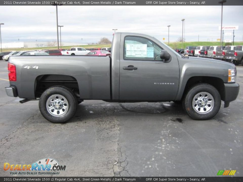 2011 Chevrolet Silverado 1500 LS Regular Cab 4x4 Steel Green Metallic / Dark Titanium Photo #4