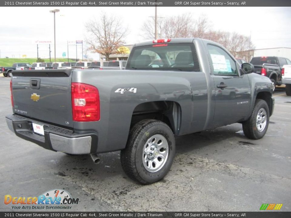 2011 Chevrolet Silverado 1500 LS Regular Cab 4x4 Steel Green Metallic / Dark Titanium Photo #5