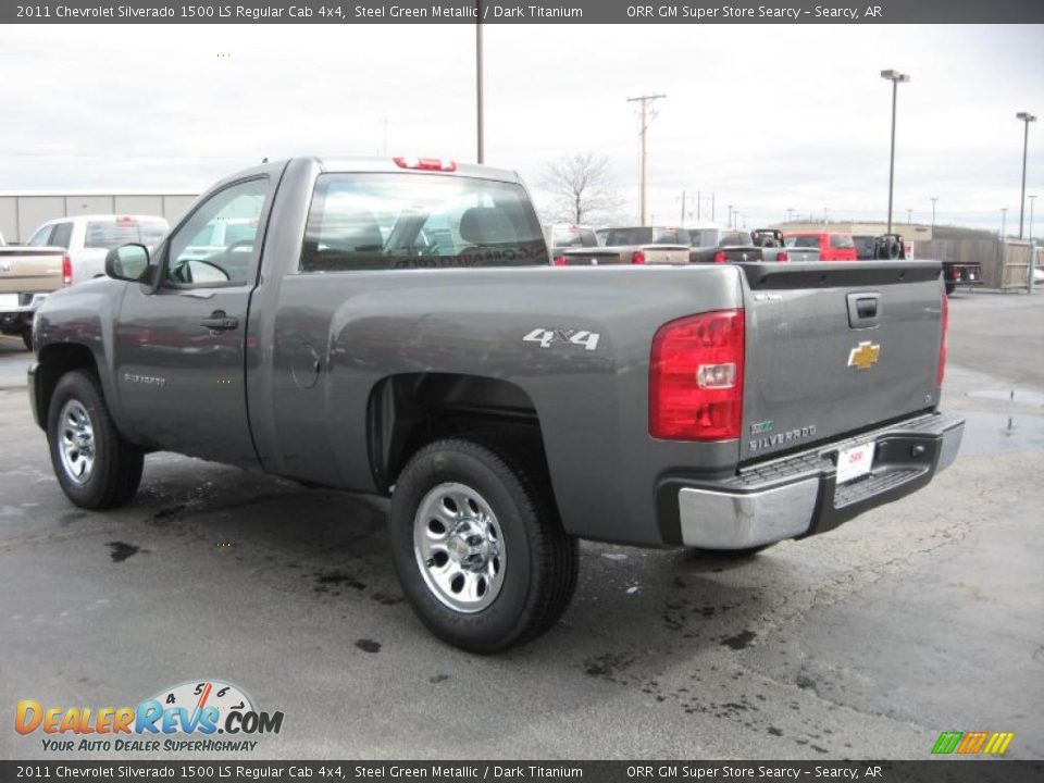 2011 Chevrolet Silverado 1500 LS Regular Cab 4x4 Steel Green Metallic / Dark Titanium Photo #7