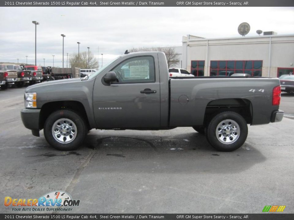 2011 Chevrolet Silverado 1500 LS Regular Cab 4x4 Steel Green Metallic / Dark Titanium Photo #8