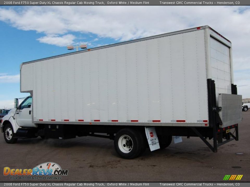 2008 Ford F750 Super Duty XL Chassis Regular Cab Moving Truck Oxford White / Medium Flint Photo #2