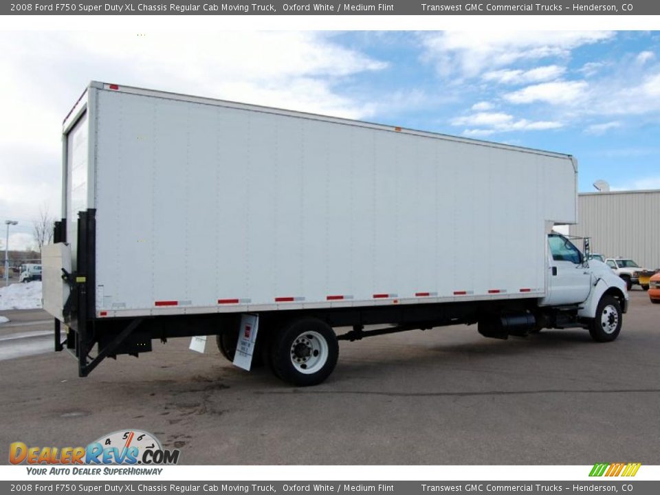 2008 Ford F750 Super Duty XL Chassis Regular Cab Moving Truck Oxford White / Medium Flint Photo #4