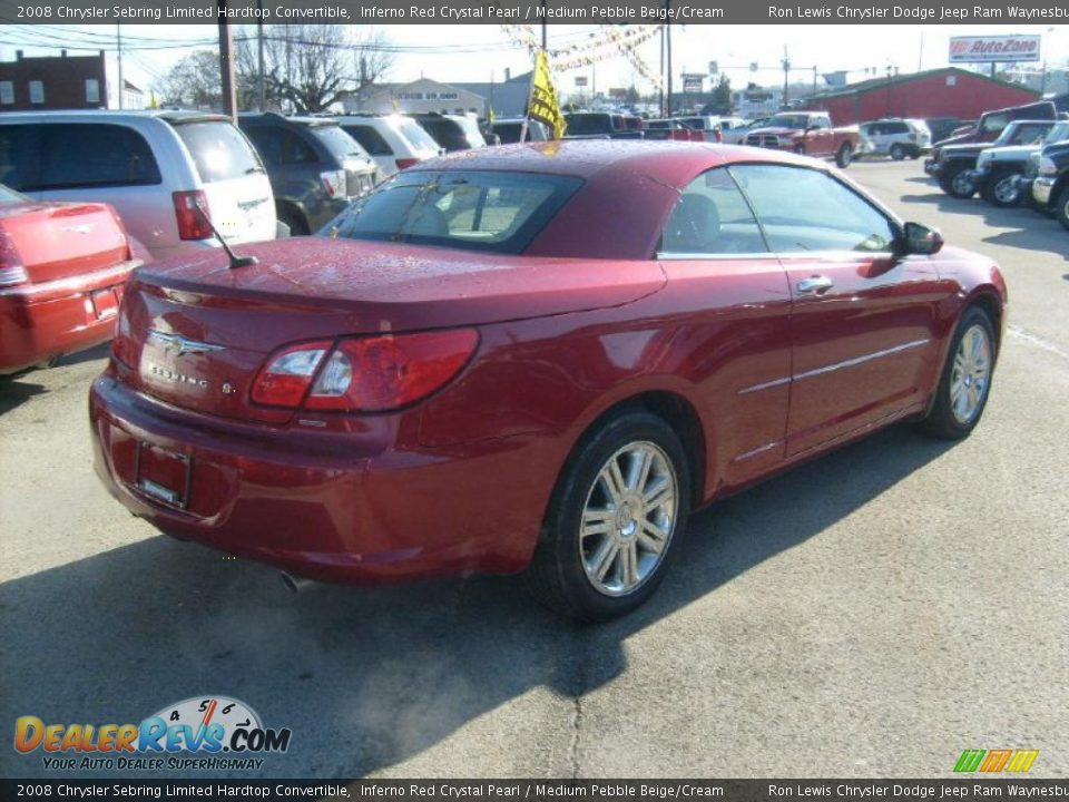 2008 Chrysler Sebring Limited Hardtop Convertible Inferno Red Crystal Pearl / Medium Pebble Beige/Cream Photo #5
