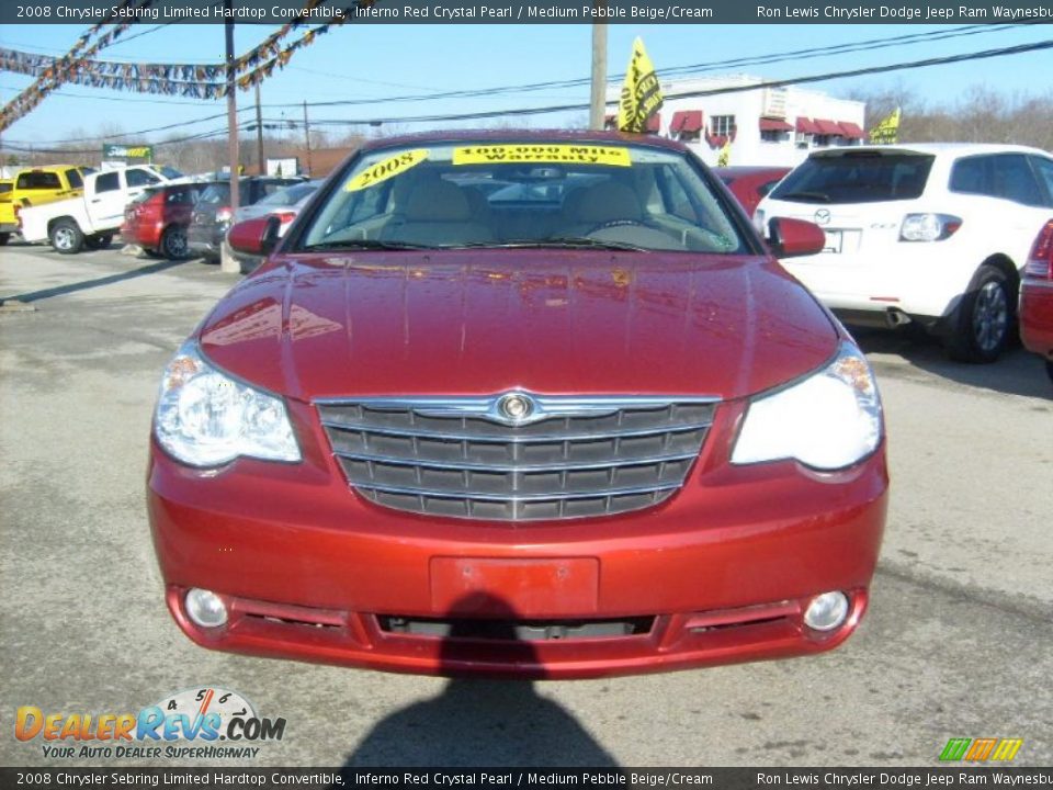 2008 Chrysler Sebring Limited Hardtop Convertible Inferno Red Crystal Pearl / Medium Pebble Beige/Cream Photo #8