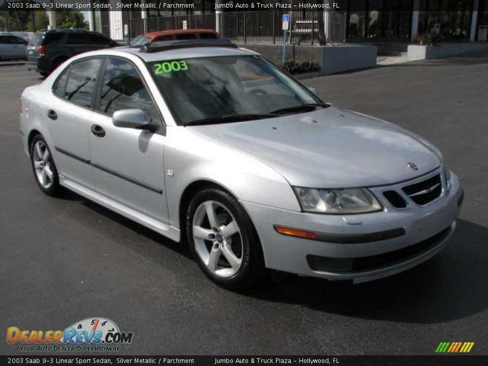 2003 Saab 9-3 Linear Sport Sedan Silver Metallic / Parchment Photo #1