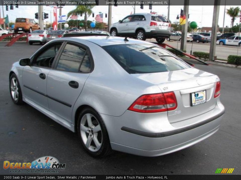 2003 Saab 9-3 Linear Sport Sedan Silver Metallic / Parchment Photo #7