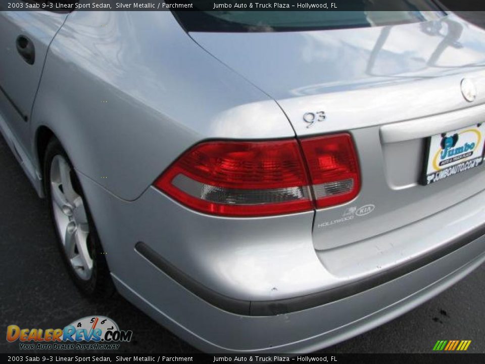 2003 Saab 9-3 Linear Sport Sedan Silver Metallic / Parchment Photo #8