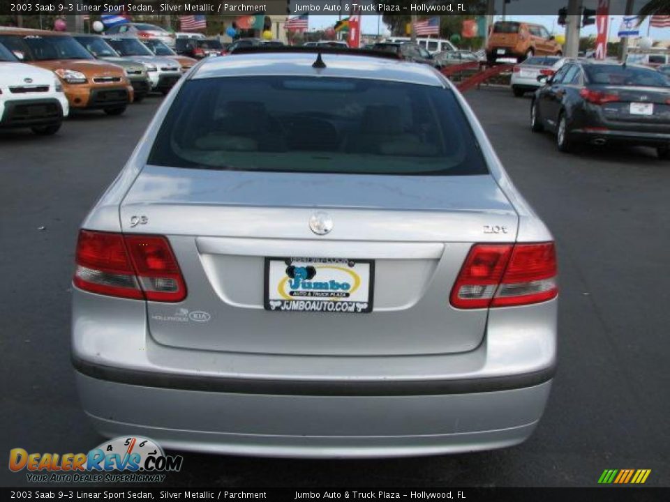 2003 Saab 9-3 Linear Sport Sedan Silver Metallic / Parchment Photo #9
