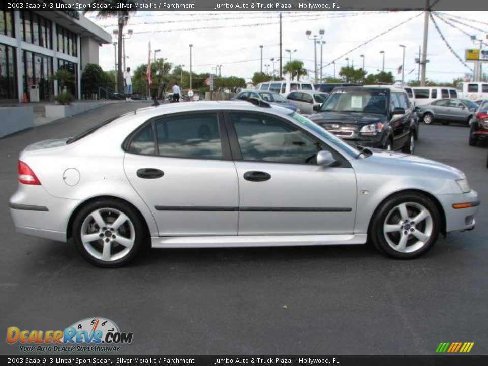 2003 Saab 9-3 Linear Sport Sedan Silver Metallic / Parchment Photo #12