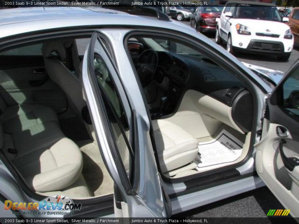 2003 Saab 9-3 Linear Sport Sedan Silver Metallic / Parchment Photo #14