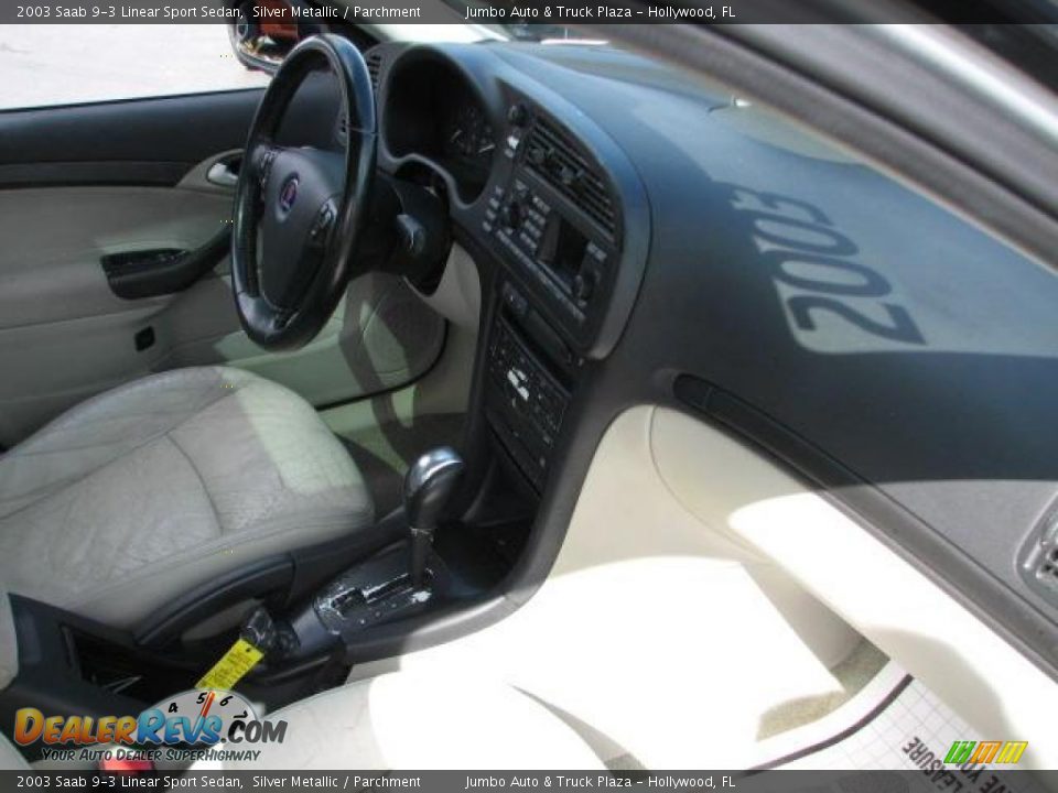 2003 Saab 9-3 Linear Sport Sedan Silver Metallic / Parchment Photo #15