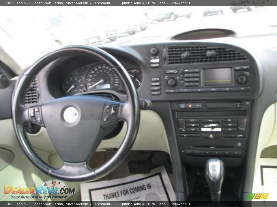 2003 Saab 9-3 Linear Sport Sedan Silver Metallic / Parchment Photo #18