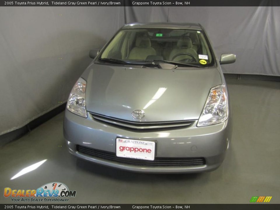2005 Toyota Prius Hybrid Tideland Gray Green Pearl / Ivory/Brown Photo #2