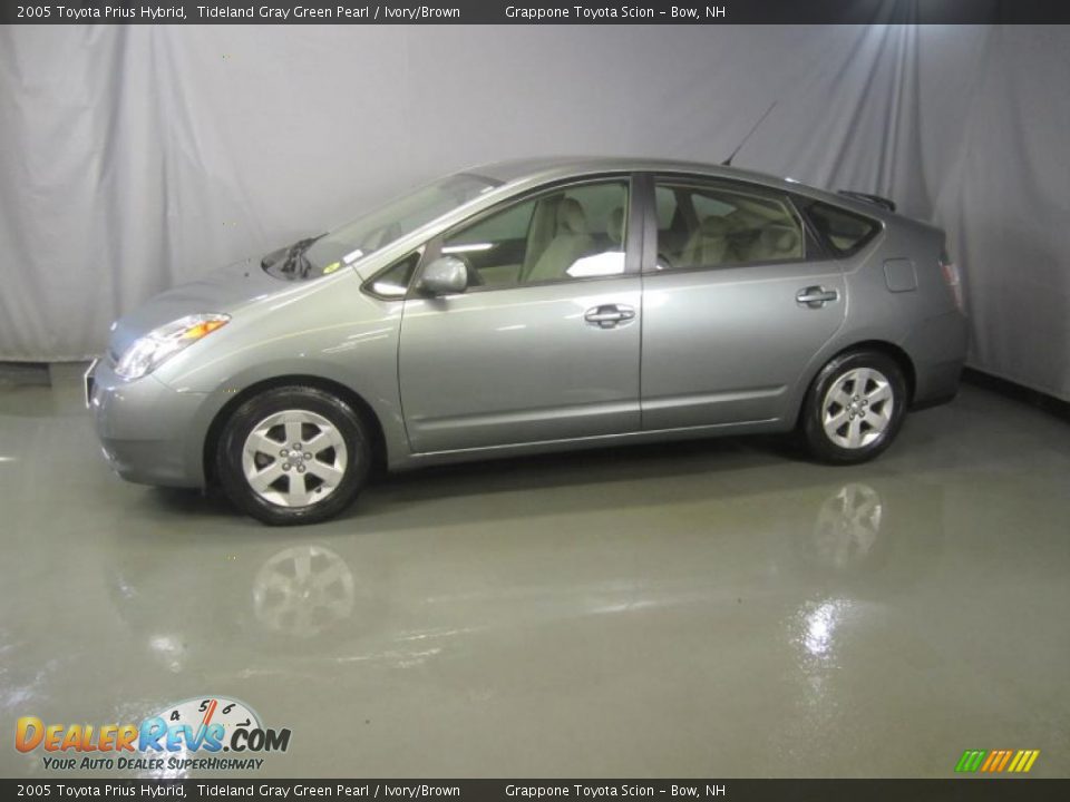 2005 Toyota Prius Hybrid Tideland Gray Green Pearl / Ivory/Brown Photo #3