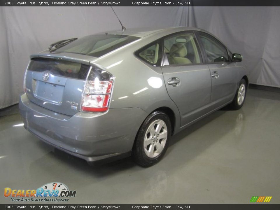 2005 Toyota Prius Hybrid Tideland Gray Green Pearl / Ivory/Brown Photo #9